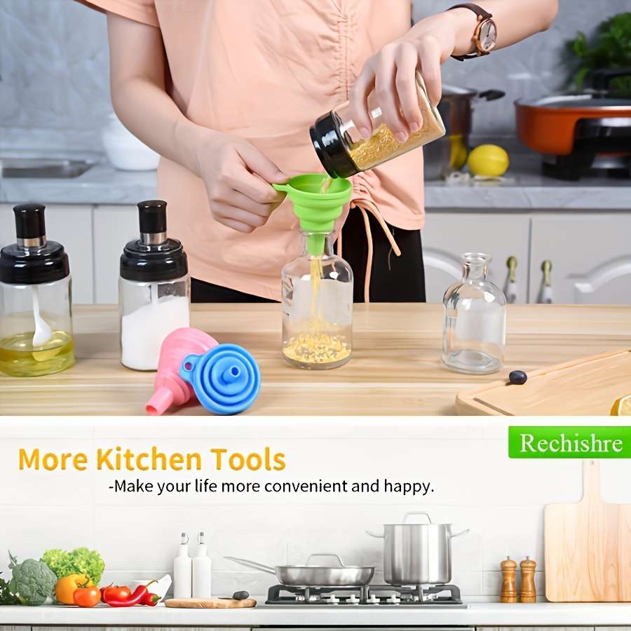 1Pc Foldable Funnel For Filling Bottles Mini Flexible Silicone Funnel