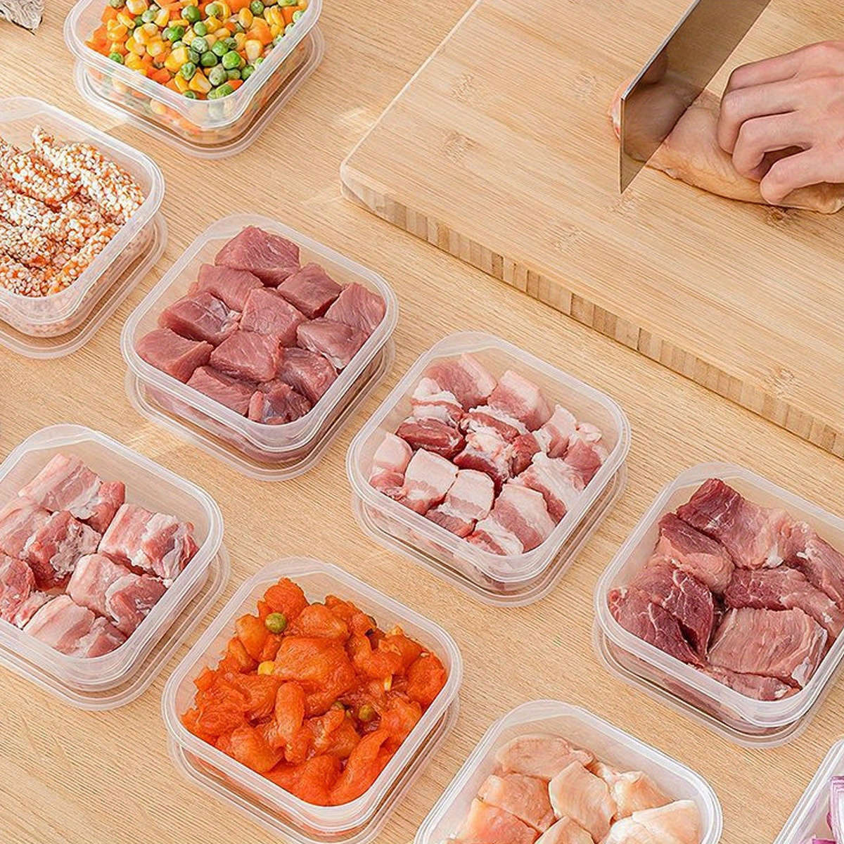 10stackable freezer storage containers
