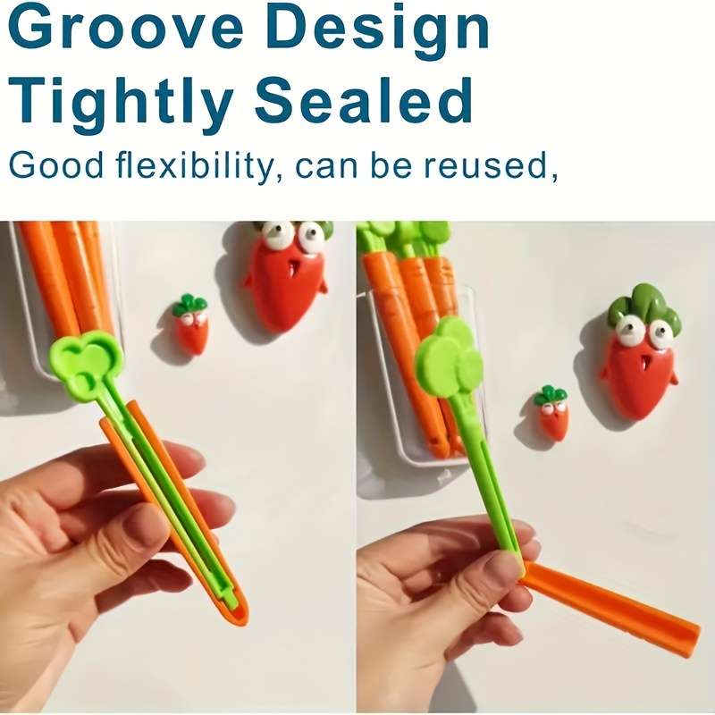 5-Pack Carrot Shape Magnetic Bag Clips