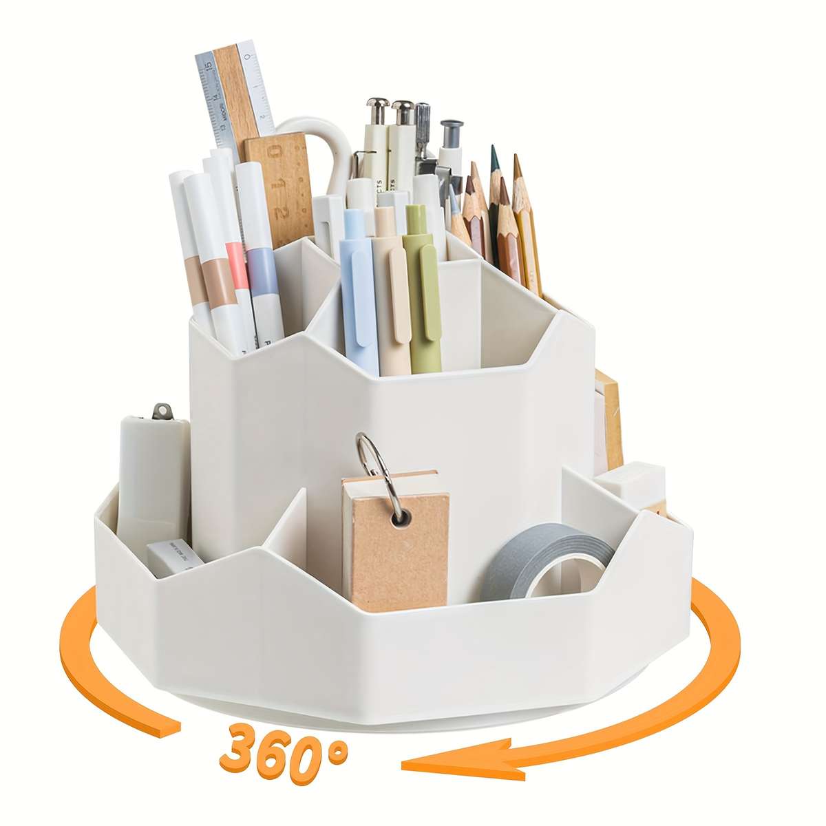 Pen Holder 9 Slots 360 Degree Rotating Desktop