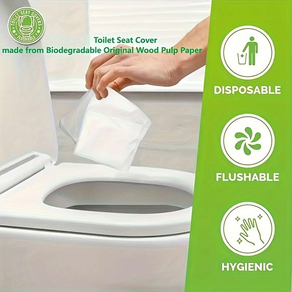10 Pieces Toilet Seat Covers Flushable Paper Toilet Seat Covers