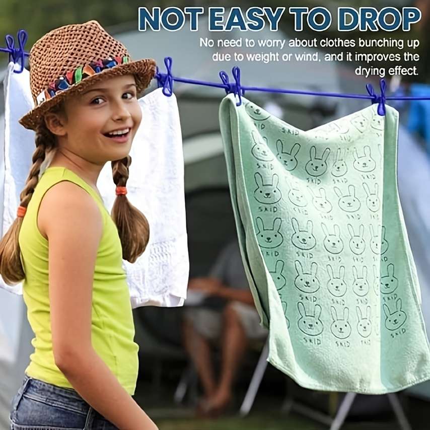 Retractable Portable Clothesline With 12 Clothespins