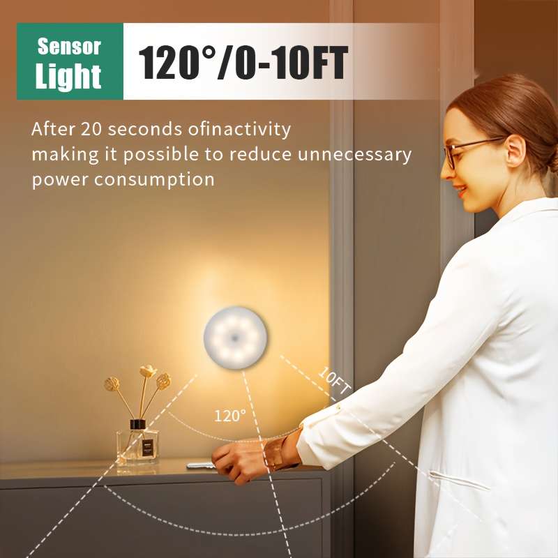 1pcs Led Motion Sensor Night Light Super Sensitive