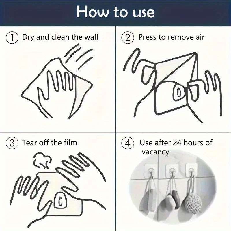 Heavy duty transparent adhesive hooks 24Pcs available 9.98 KG super strong load-bearing