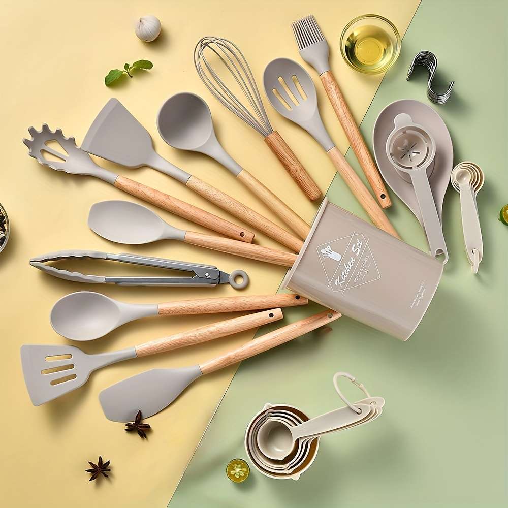 34-Piece Silicone Kitchen Utensil Set