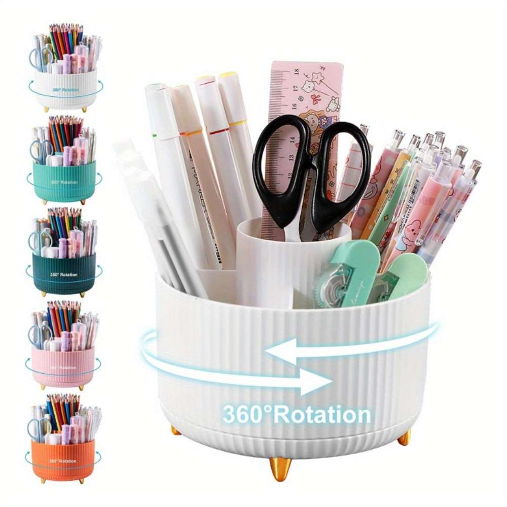 Rotating Desktop Storage Rack 5 Slot Pencil Holder