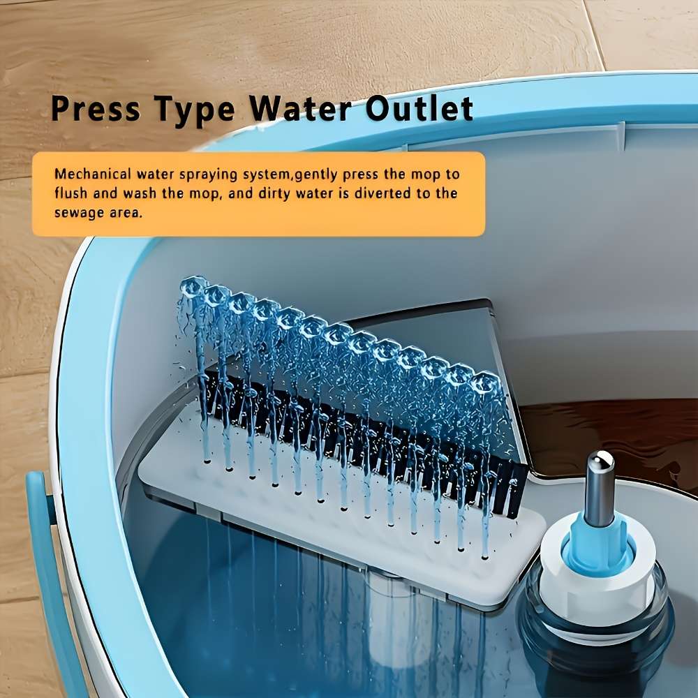 1 Spin Mop And Bucket Set With 2 Reusable
