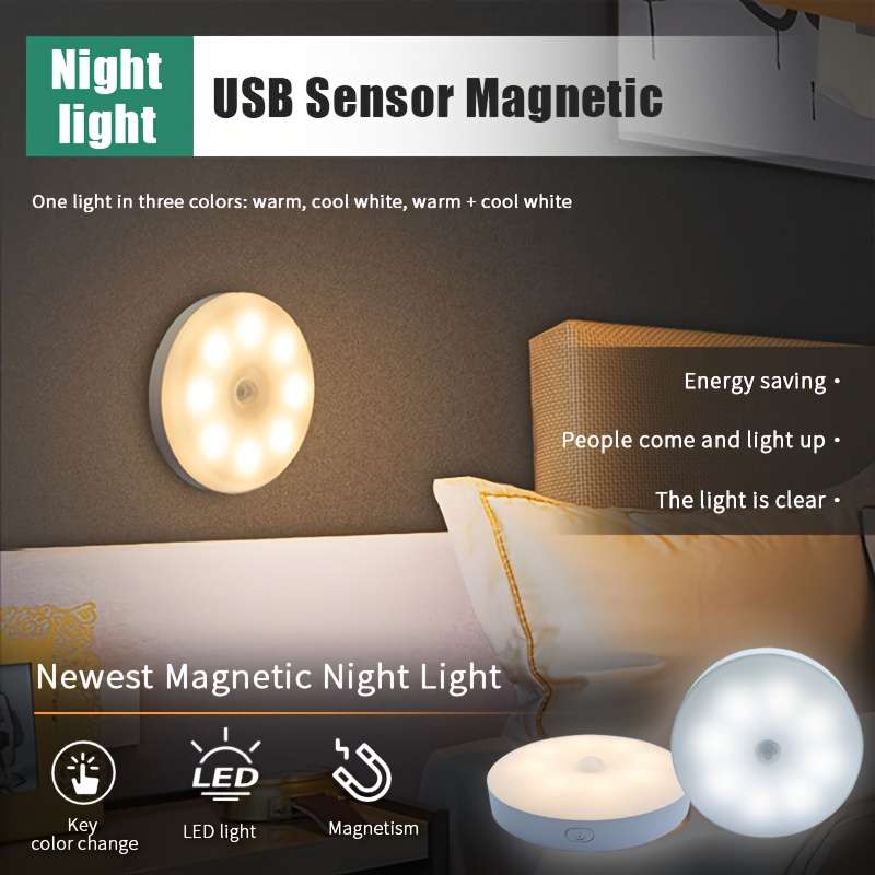 1pcs Led Motion Sensor Night Light Super Sensitive
