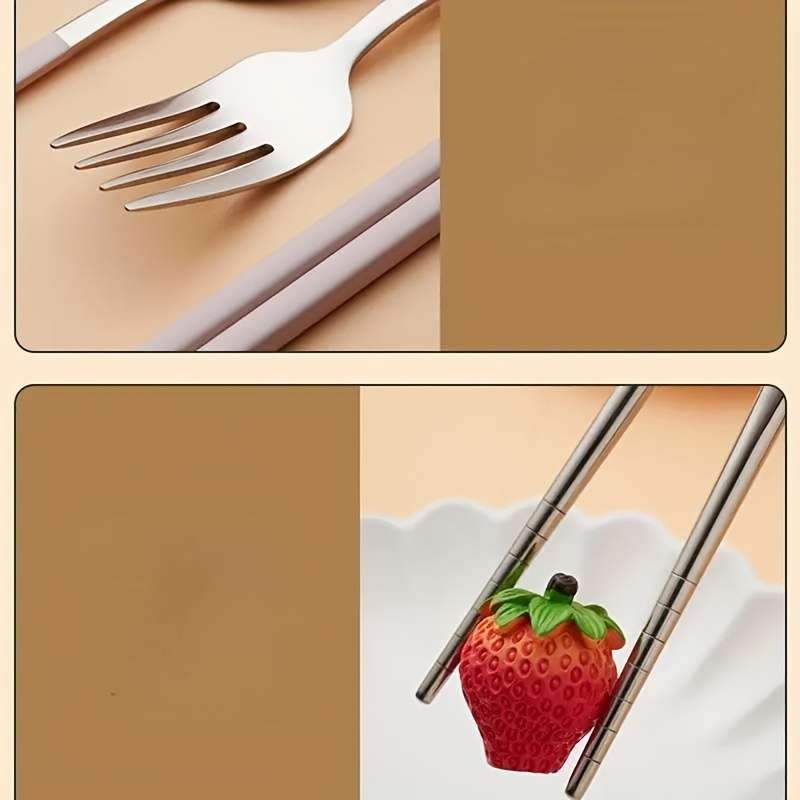 3 Piece Stainless Steel Cutlery Set Travel Cutlery