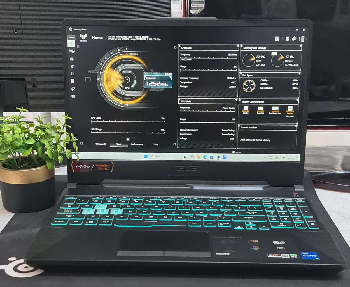 Asus Tuf F15 RTX 3050 Core i5 11400H 16GB DDR4 3200MT/s RAM 512GB Nvme Gaming Laptop