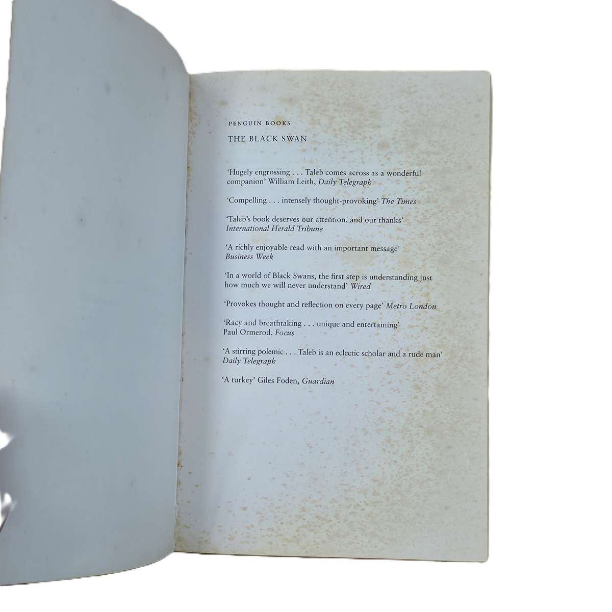 The Black Swan - Nassim Nicholas Taleb