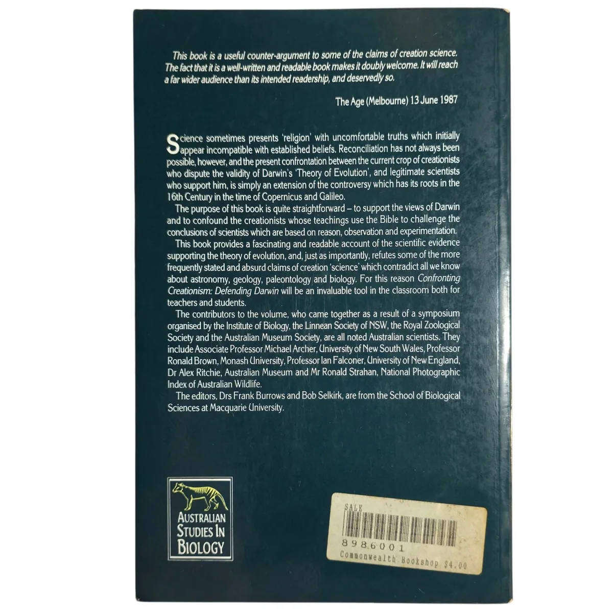 Confronting Creationism: Defending Darwin - D.R. Selkirk & F.J. Burrows