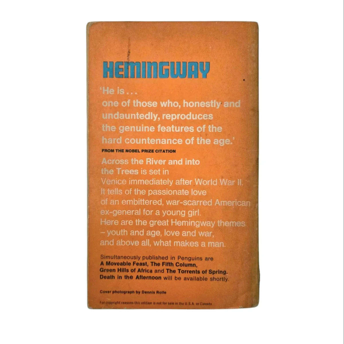 Across the River and into the Trees- Ernest Hemingway