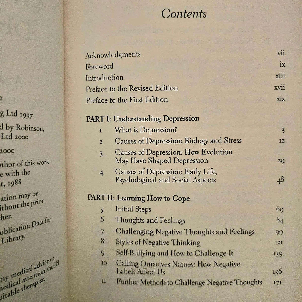 Overcoming depression: A self-help guide using Cognitive Behavioural Techniques