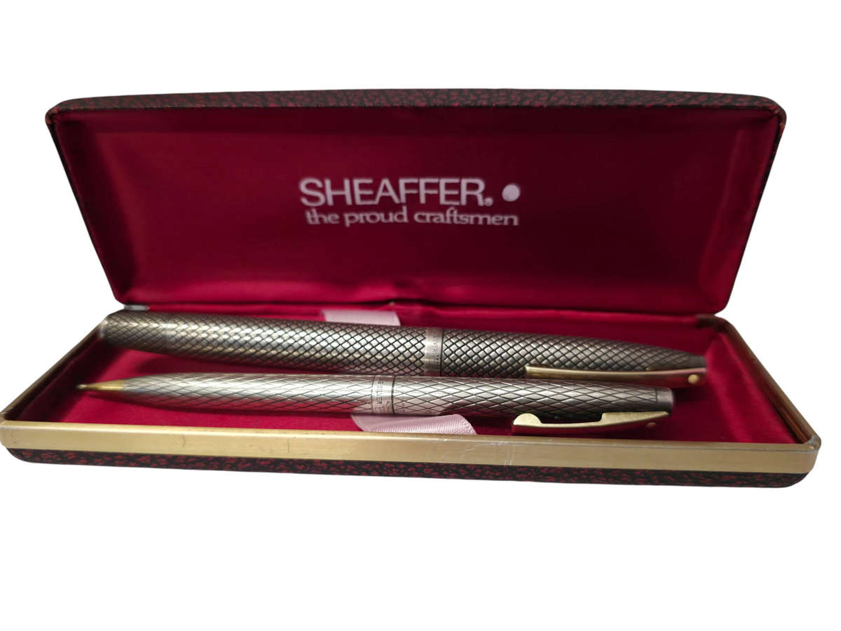 Rare Vintage Shaeffer Imperial Fountain pen and pencil - Sterling Silver & Solid 14k Gold Nib