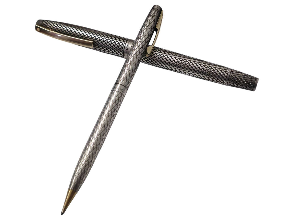 Rare Vintage Shaeffer Imperial Fountain pen and pencil - Sterling Silver & Solid 14k Gold Nib