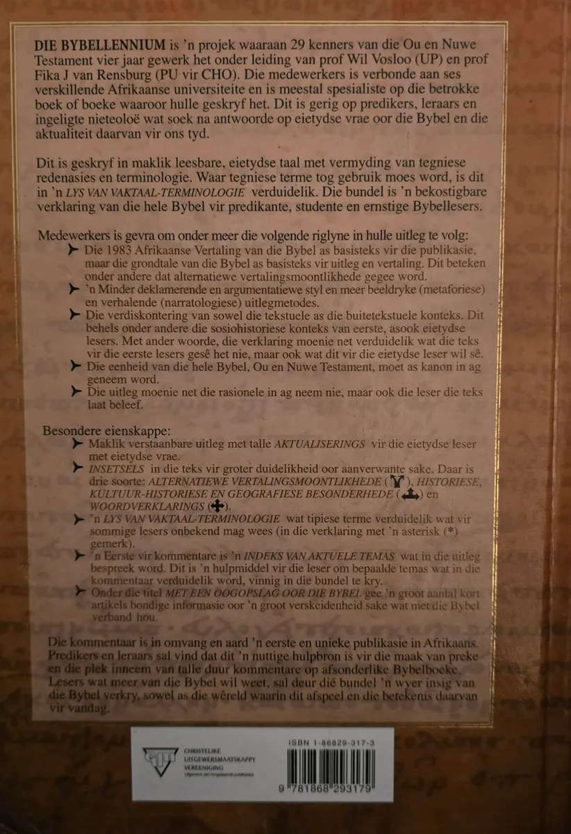 Die Bybellennium - Wil Vosloo, Finalised J Van Rensburg et al.