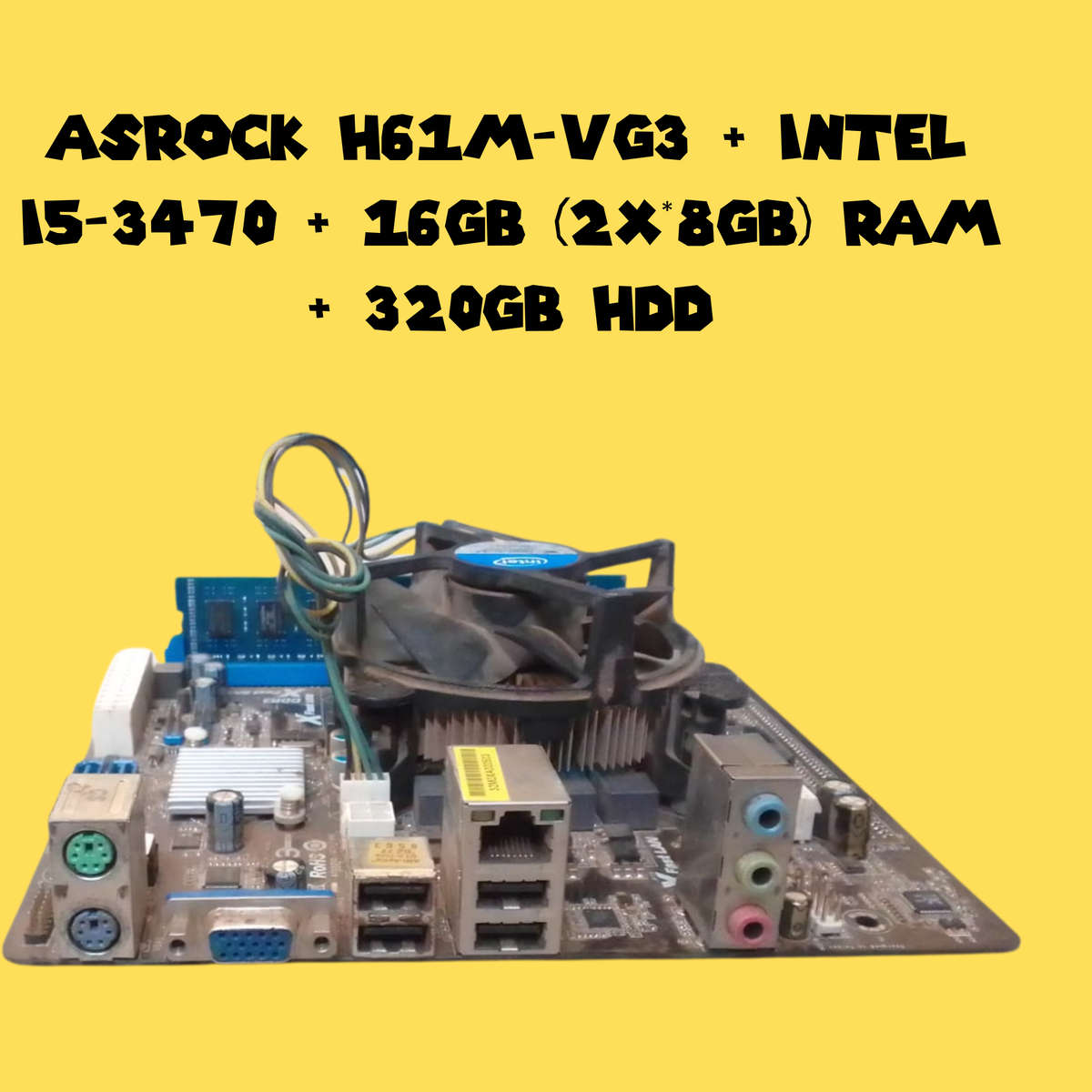 Lot of 3 Motherboards with CPUs, RAM, HDDs, Coolers  Fully Functional & Lot of 8 Intel Desktop CPUs