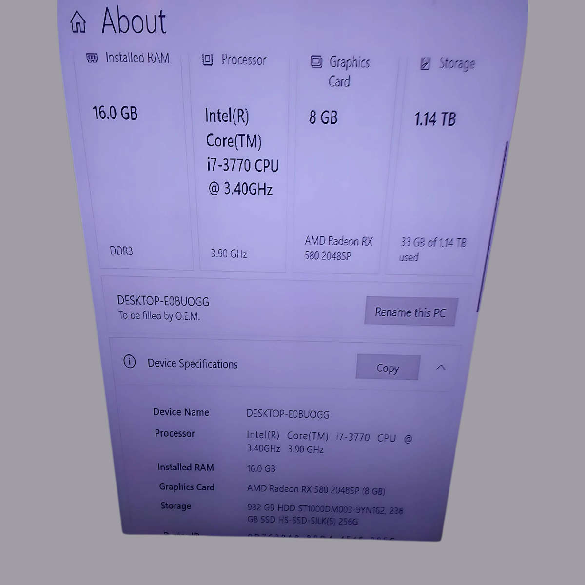 Gaming PC  i7 + RX 580 + 16GB RAM + SSD + Xbox Controller