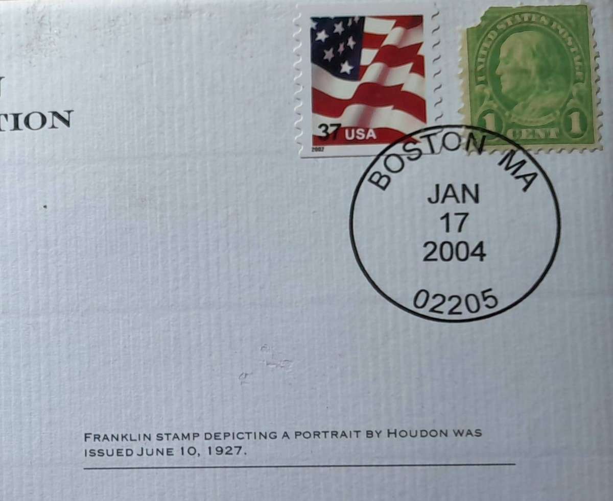 USA FRANKLIN 1961 90% SILVER HALF DOLLAR - COULD BE UNCIRCULATED, MOUNTED IN A 2004 FDC.