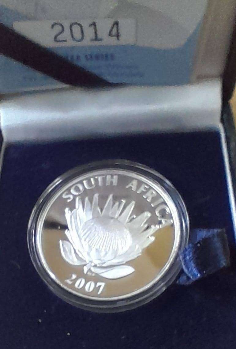 RSA 2007 PROOF SILVER R1 - IN SA MINT BOX & CAPSULE.