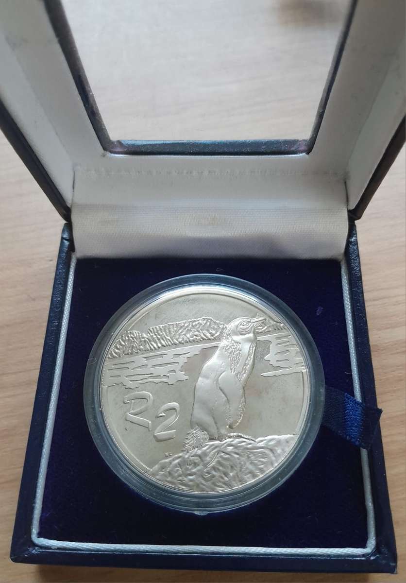 1998 MARINE SERIES PROOF R2 STERLING SILVER PENGUIN-IN SA MINT BOX/CAPSULE.