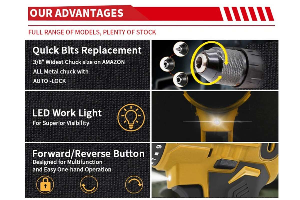 26 Piece Wireless Drill Set With 2 Lithium Ion Battery Packs & Case