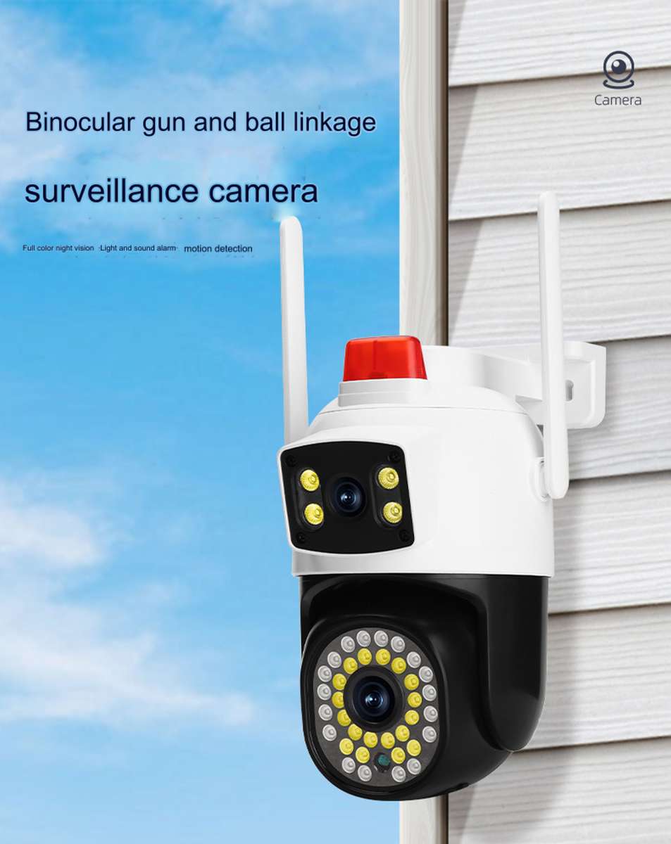 Dual Lens Dual View IR 40 LED Wireless Siren Security Camera