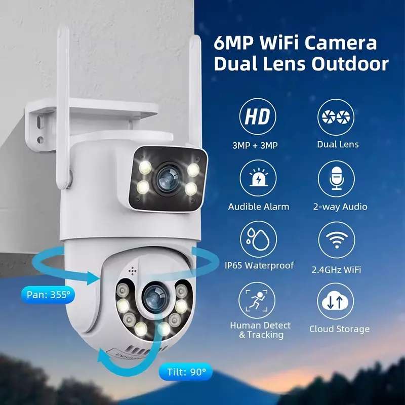 12LED Night Vision Dual View HD Wireless Network Security Camera