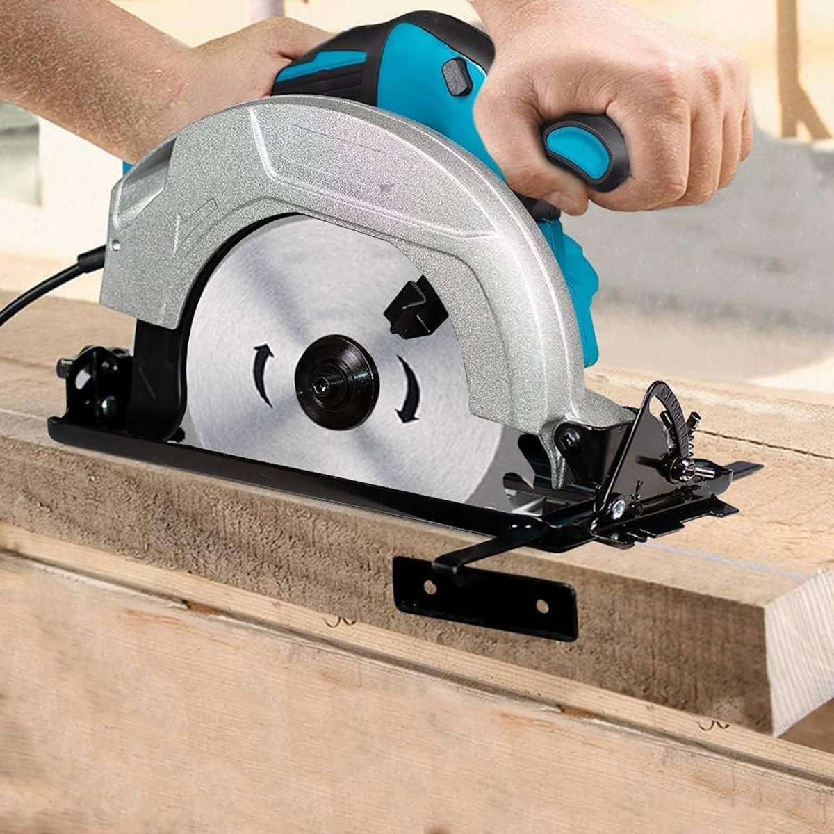 21V Cordless Handheld Circular Saw With 2 Lithium Battery Pack