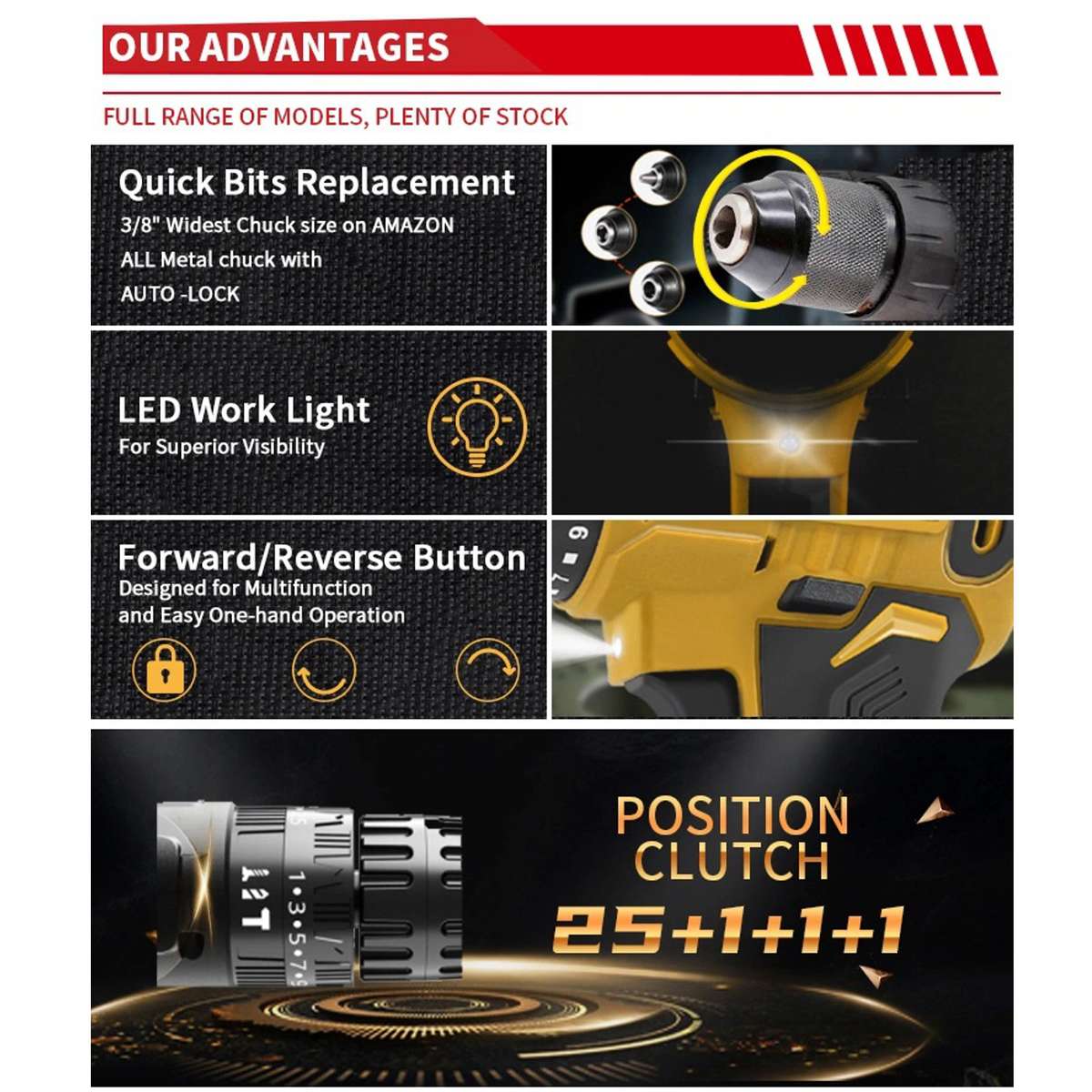 26 Pc Wireless Impact Drill Set With 2 Lithium Battery Packs, Case