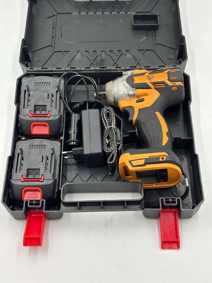 6 Pc Wireless Impact Wrench Set With 2 Lithium Battery Packs, Case