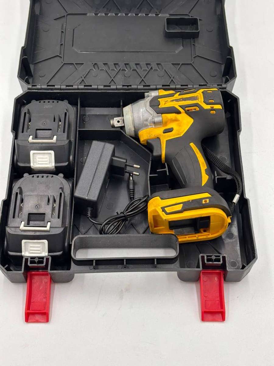 6 Pc Wireless Impact Wrench Set With 2 Lithium Battery Packs, Case