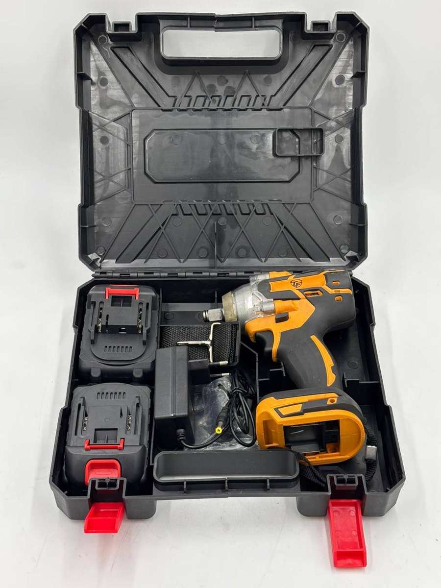 6 Pc Wireless Impact Wrench Set With 2 Lithium Battery Packs, Case