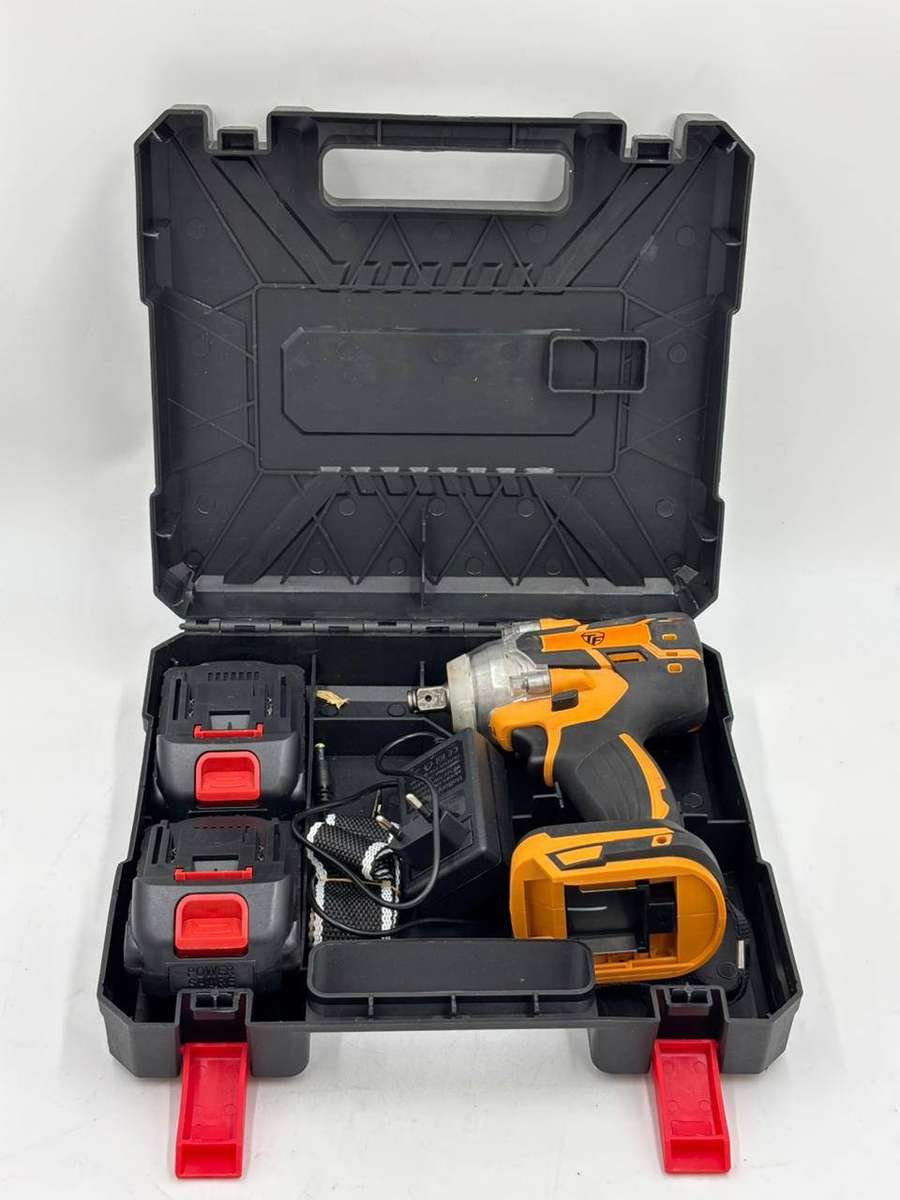 6 Pc Wireless Impact Wrench Set With 2 Lithium Battery Packs, Case