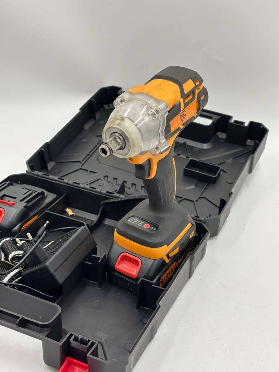 6 Pc Wireless Impact Wrench Set With 2 Lithium Battery Packs, Case