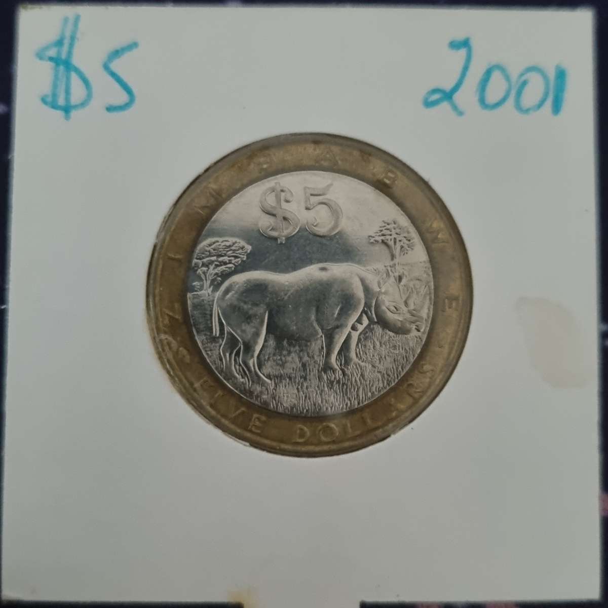 2001 Zimbabwe 5 dollar