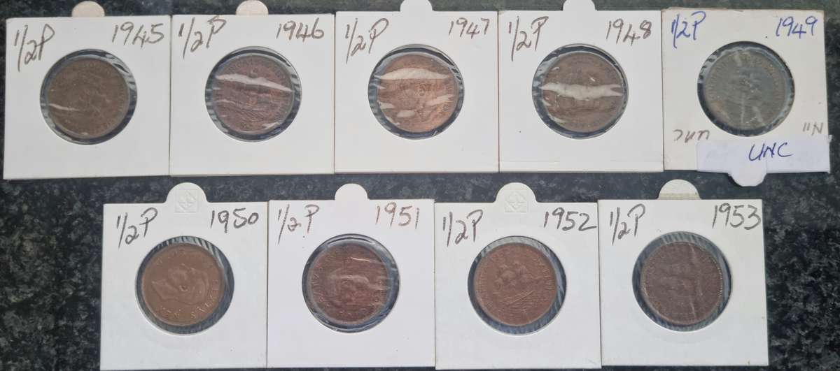SA 1/2 Pennies 1946 - 1953