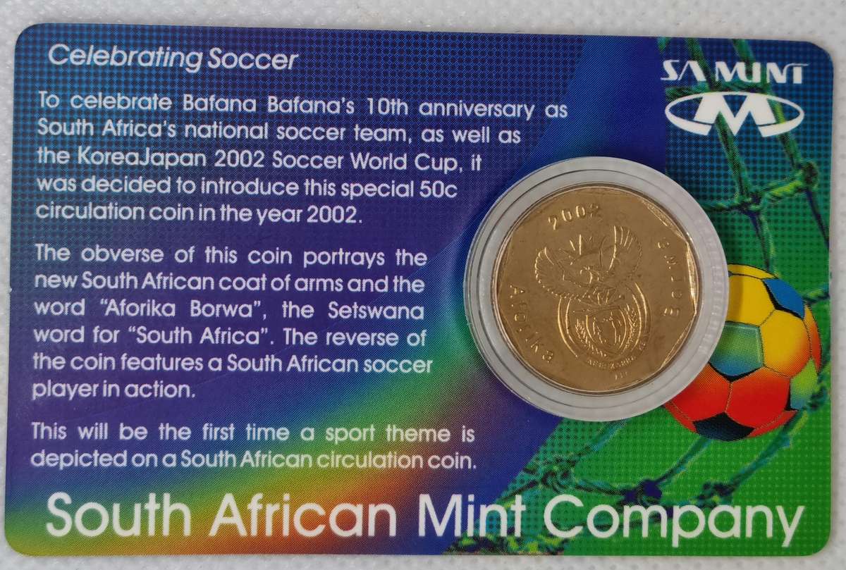 2002 50c SA Soccer coin