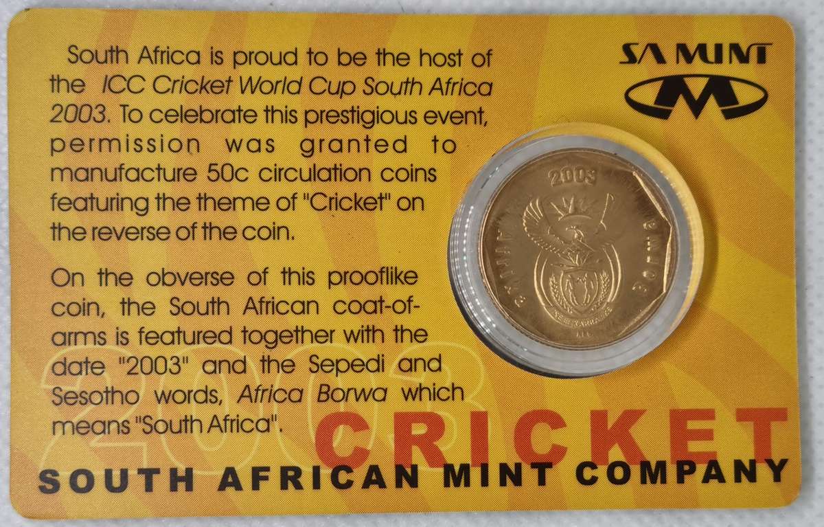 2003 Cricket 50 cent Sou0th Africa
