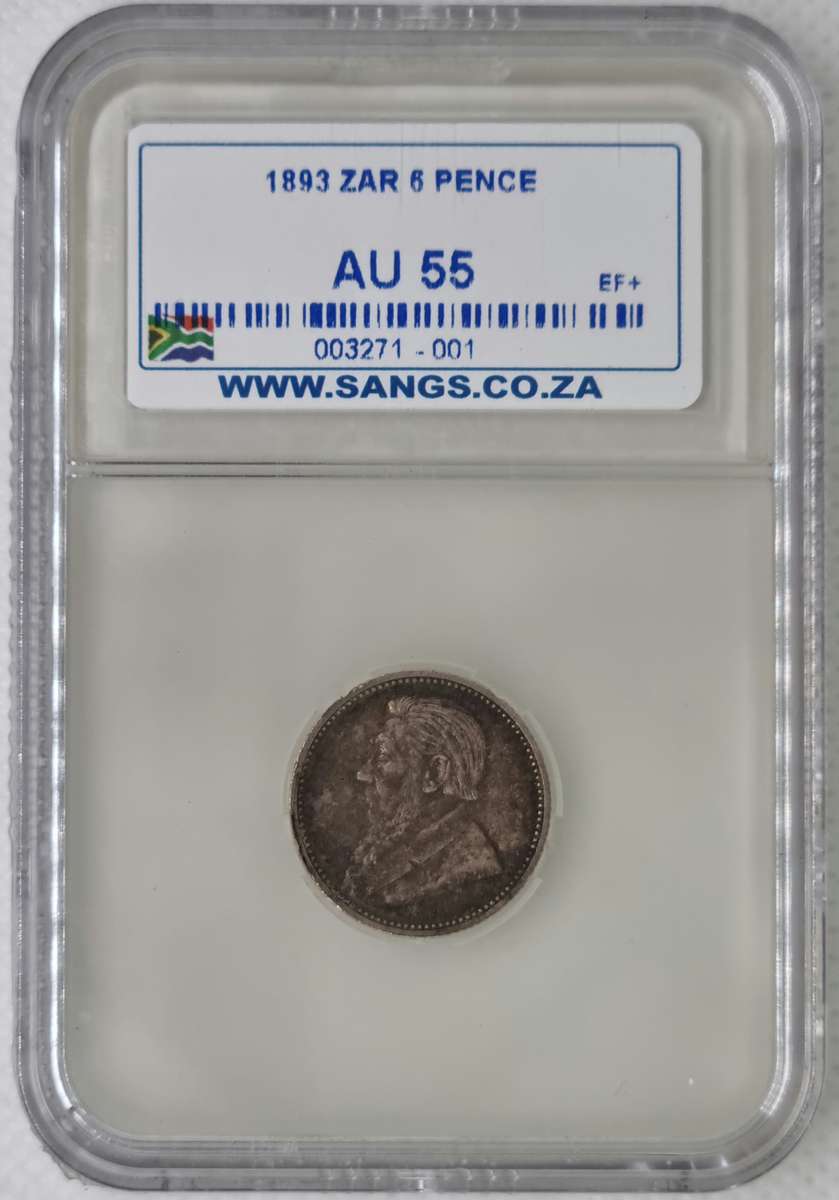 1893 6 Pence Au 55-best for collectors