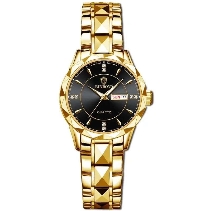 B5552 WaterProof Tungsten Steel BinBond Watch(Full-Gold-Black)