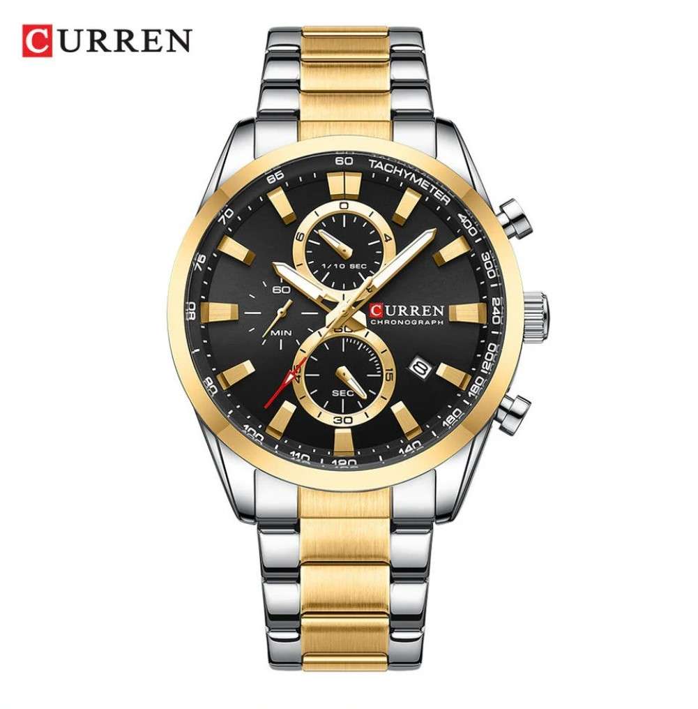 Curren Chronograph Watch (Gold-Black)