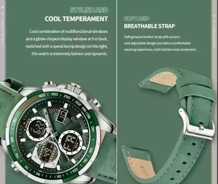 NaviForce NF9197L Dual Display with Date & Chronograph Functions