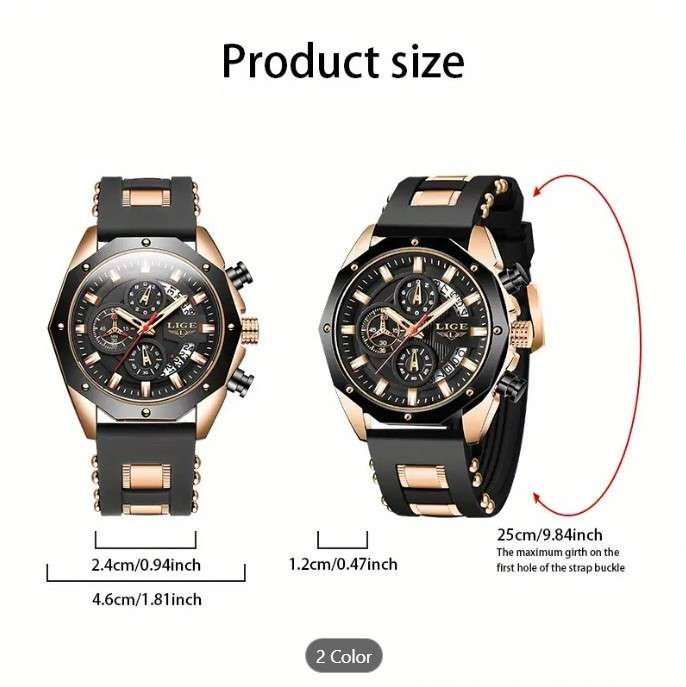 Lige Mens Quarts Watch