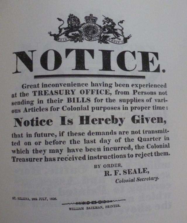 SAINT HELENA PROCLAMATIONS 1818-1943  By Robin Castell