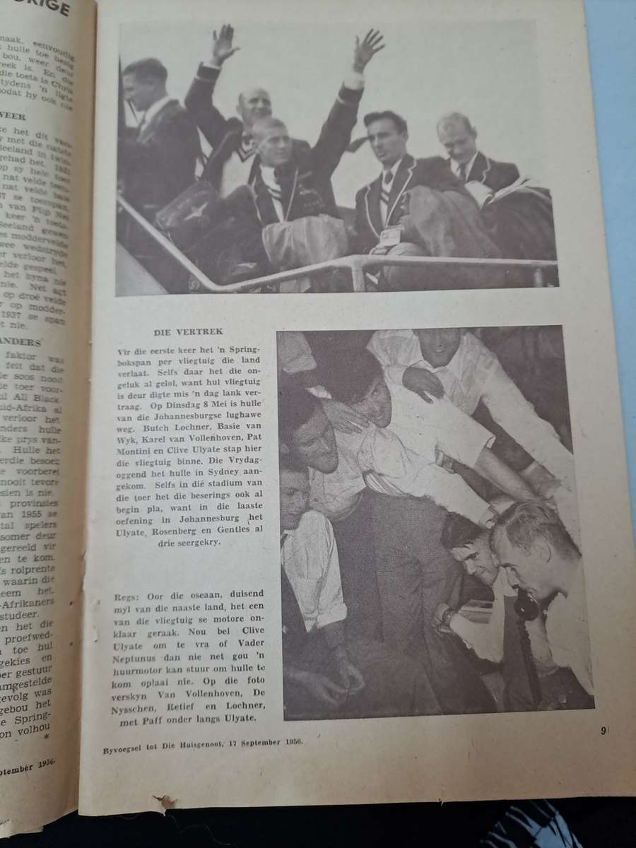 MEMROBILIA SPRINGBOK RUGBY TOURCTO AUSTRALIA AND NEW ZEALAND 1956