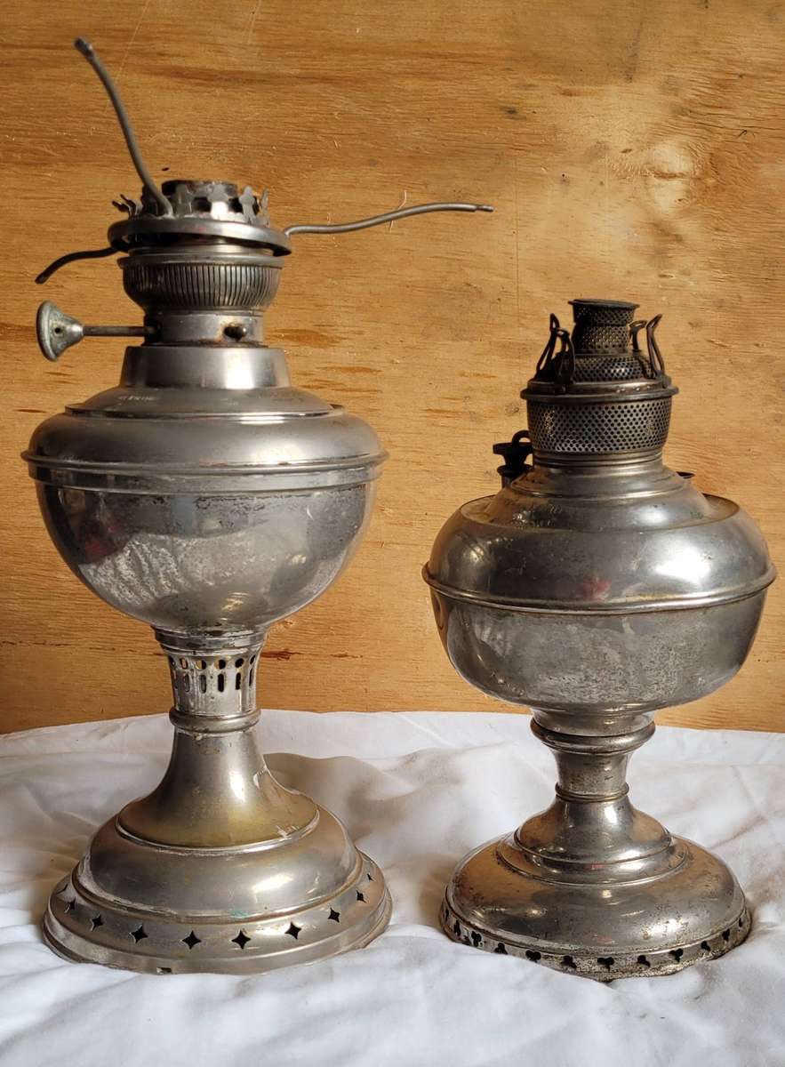 PAIR VINTAGE OIL LAMPS