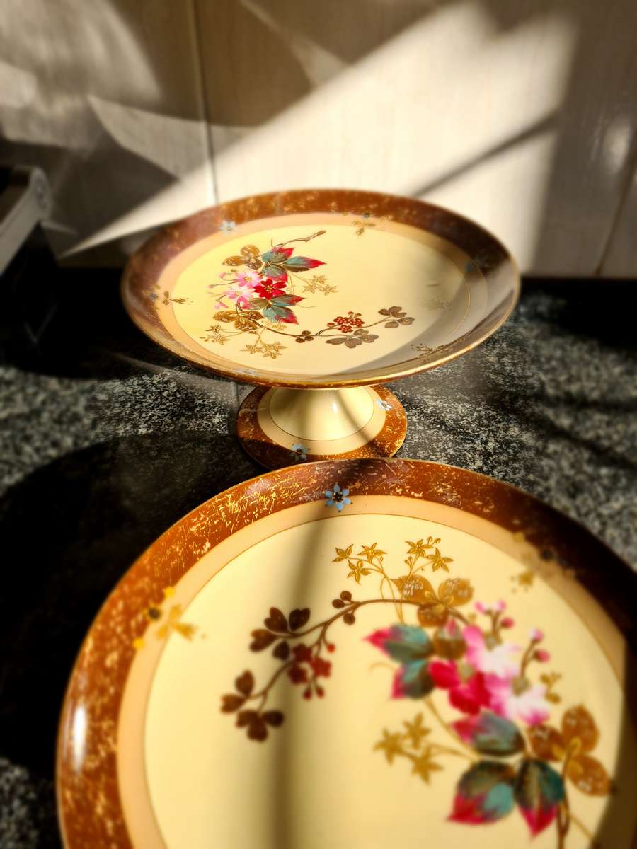 1890's French Limoges Cake stand - set of 2