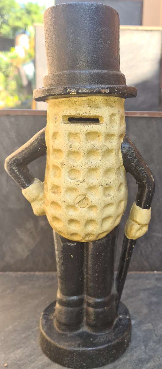 Vintage Planters Mr. Peanut Cast Iron Coin Bank